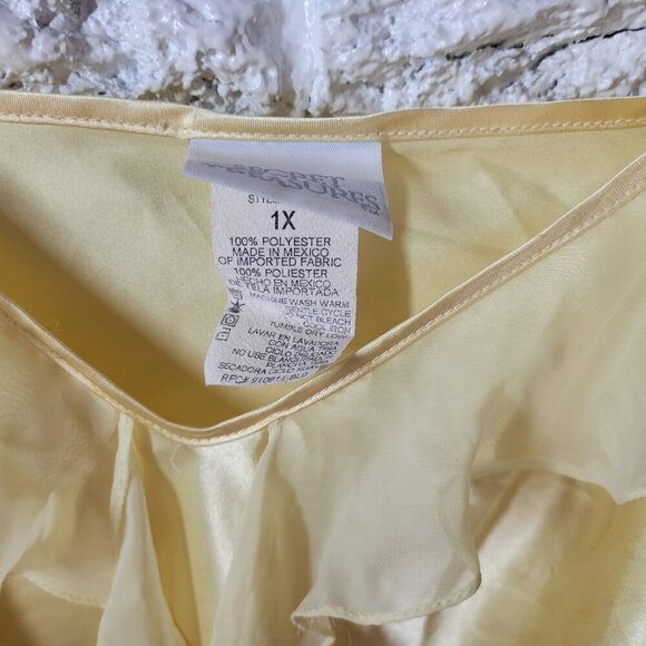 Secret Treasures Womens Chemise Slip 1X Adjustable Spaghetti Strap YEL3E - Picture 8 of 9